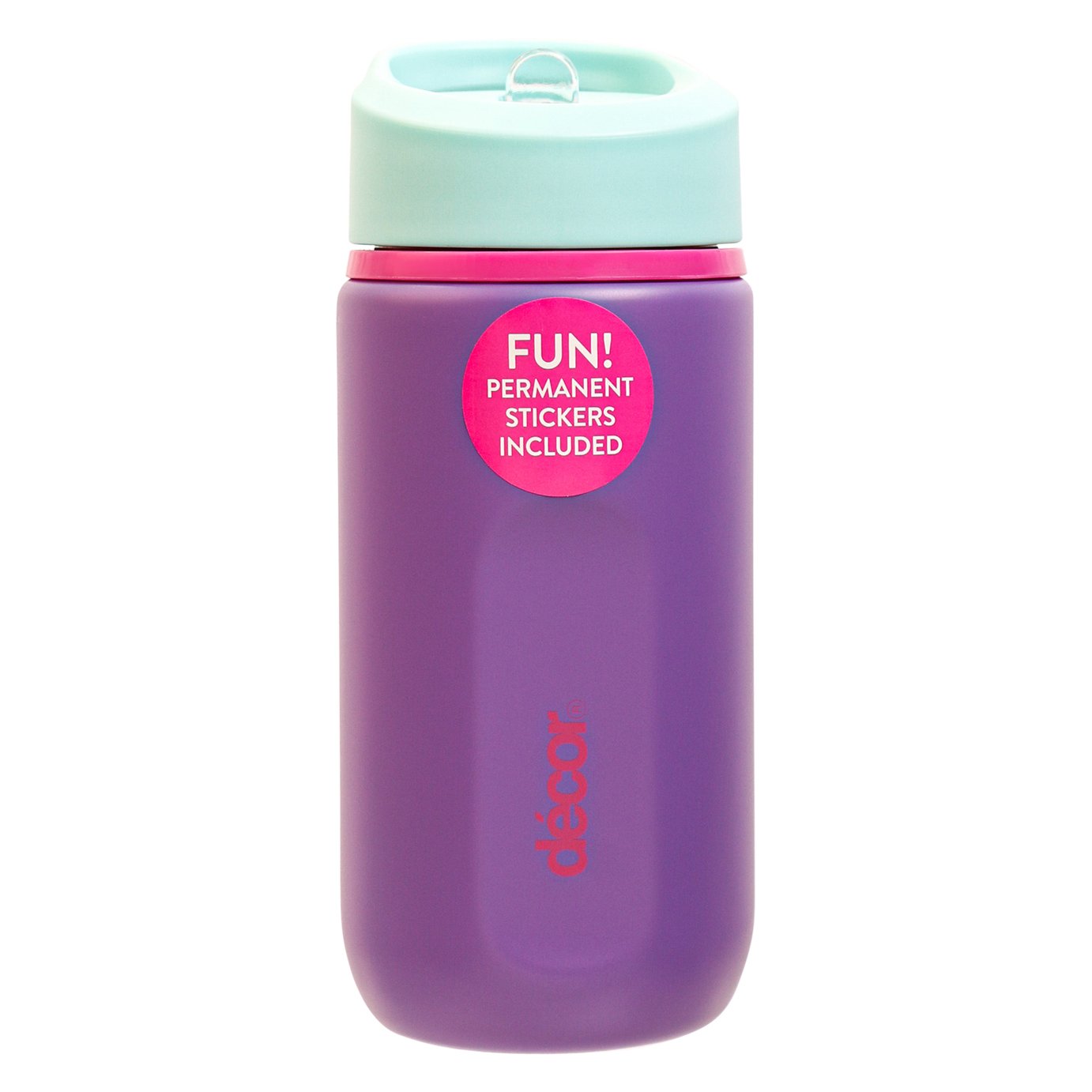 Decor Purple Kids Water Bottle With Stickers  - 500ml