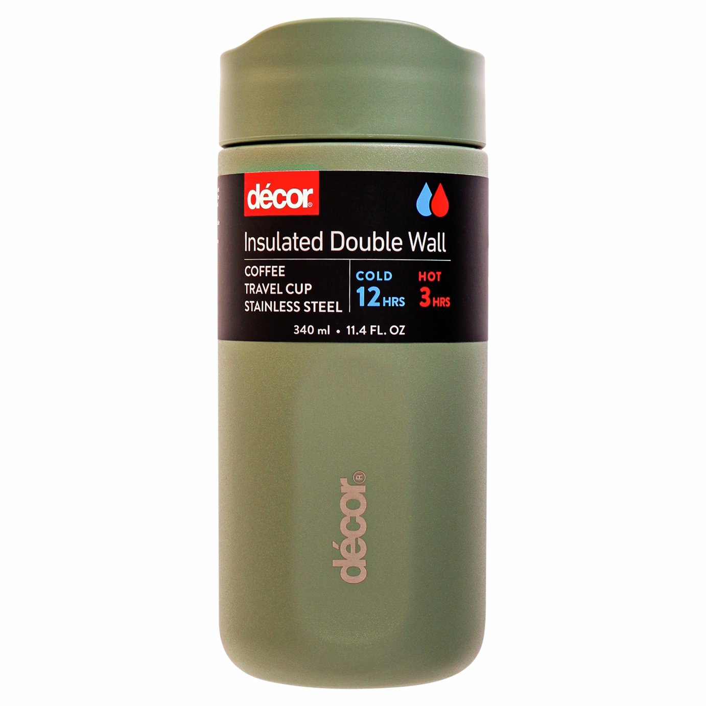 Decor Spill Proof Green Coffee Cup - 340ml