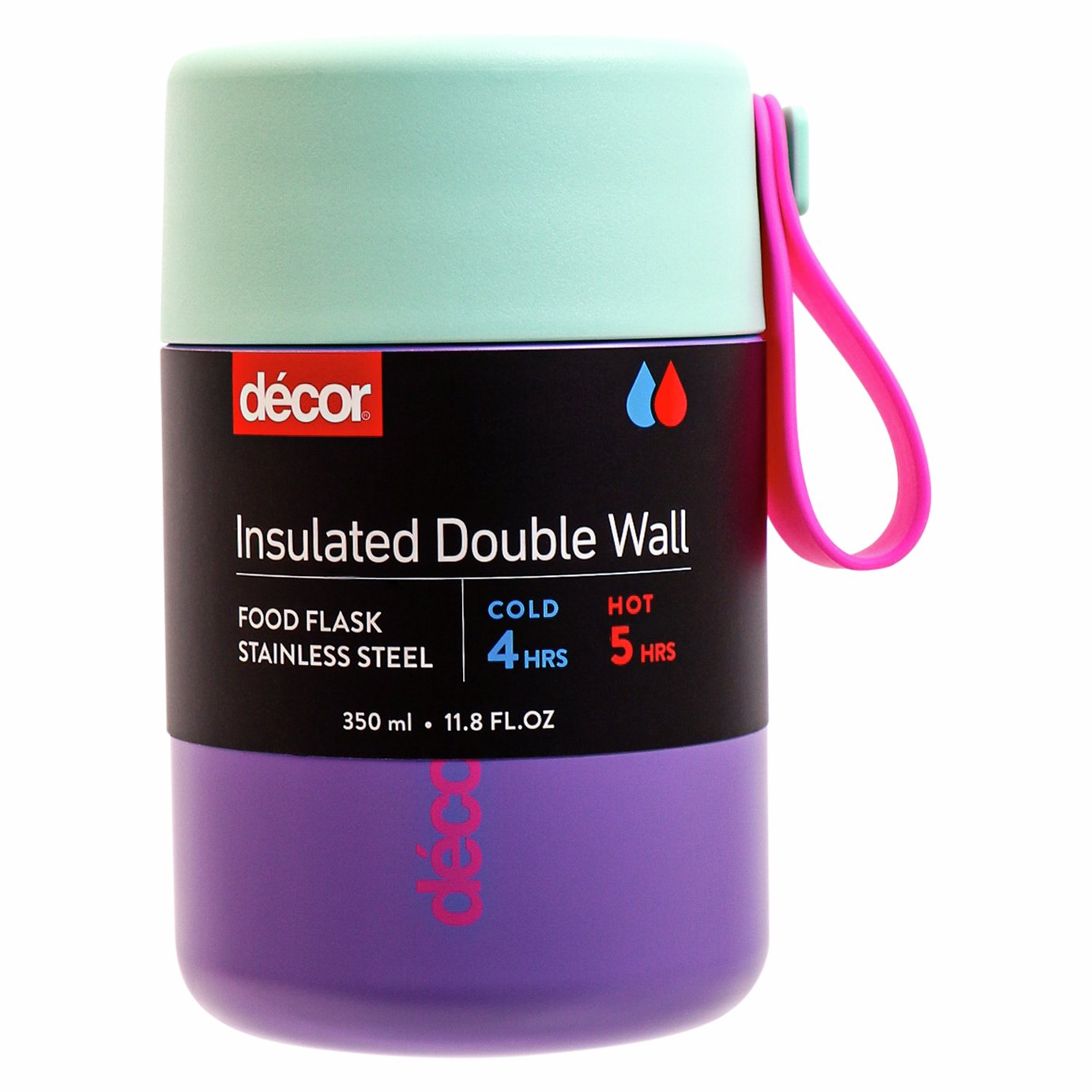 Decor Vacuum Insulated Stainless Steel Food Flask -  Purple