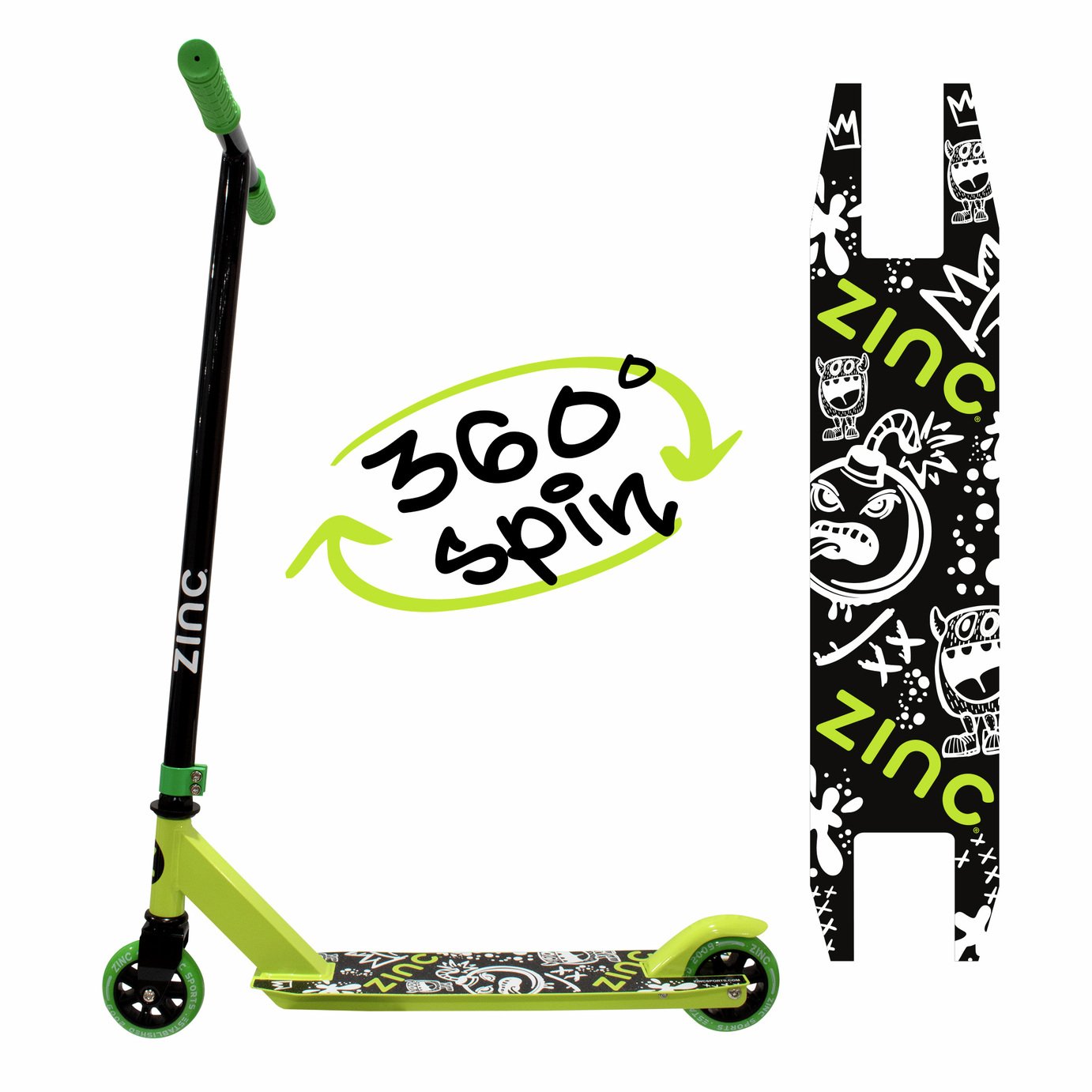 Zinc Detour Stunt Scooter Green