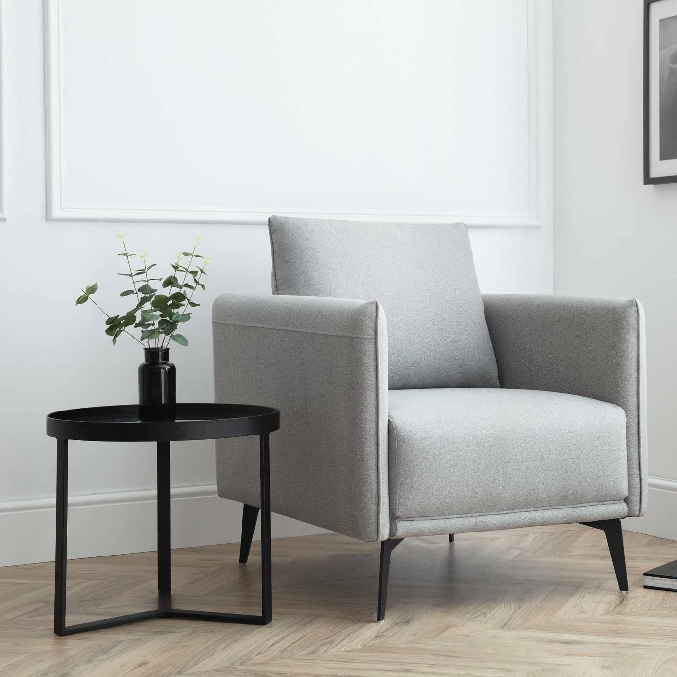 Julian Bowen Rohe Fabric Armchair - Grey