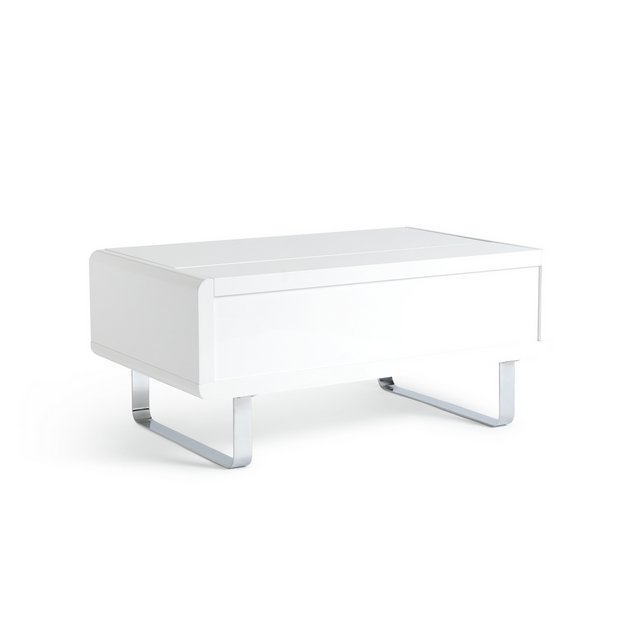 White high gloss coffee deals table with storage