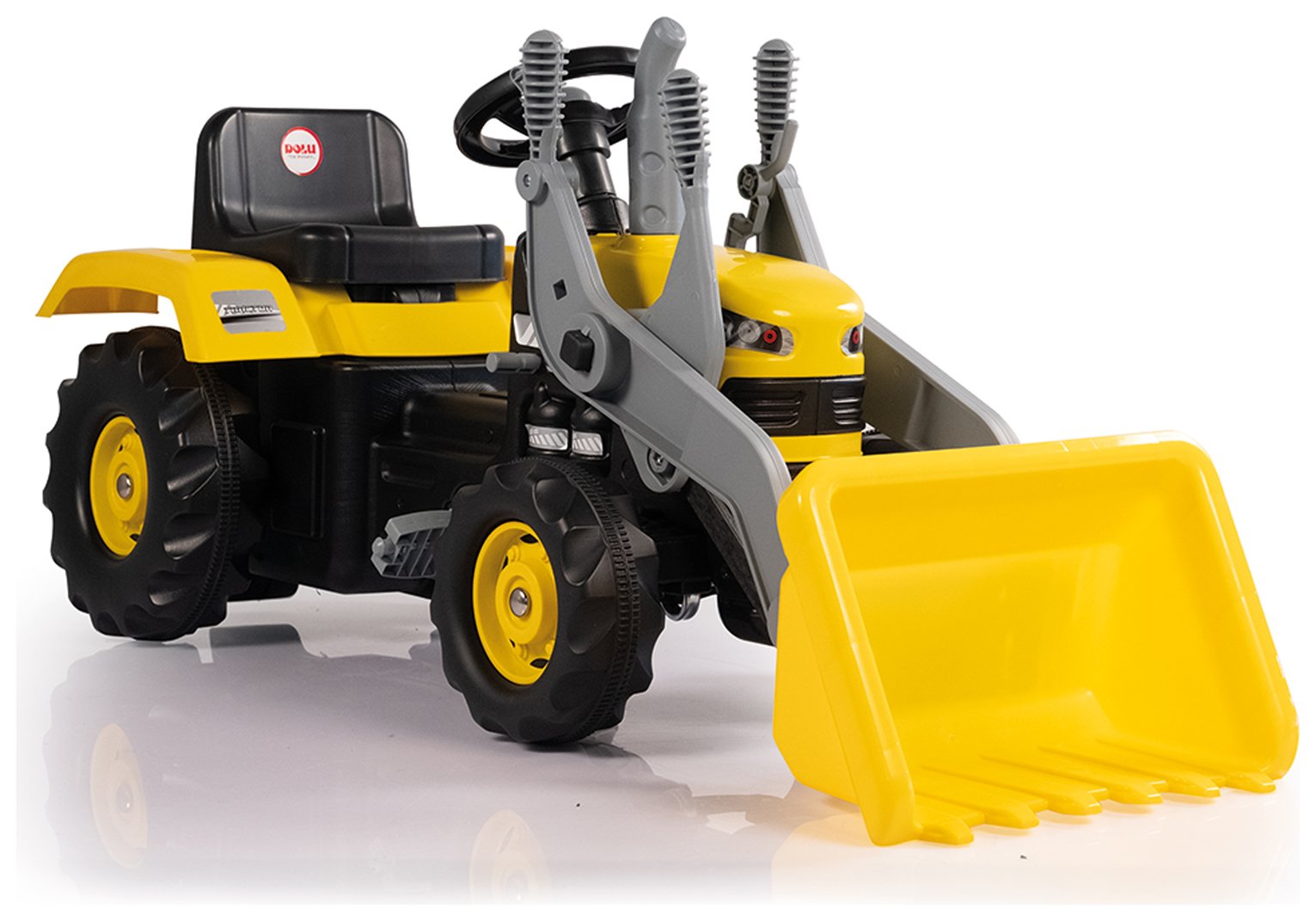 Dolu Pedal Operated Tractor with Excavator - Yellow