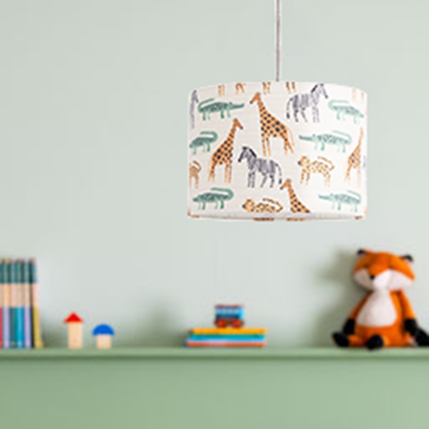 Habitat Jungle Print Cream Easy Fit Lampshade - 25cm