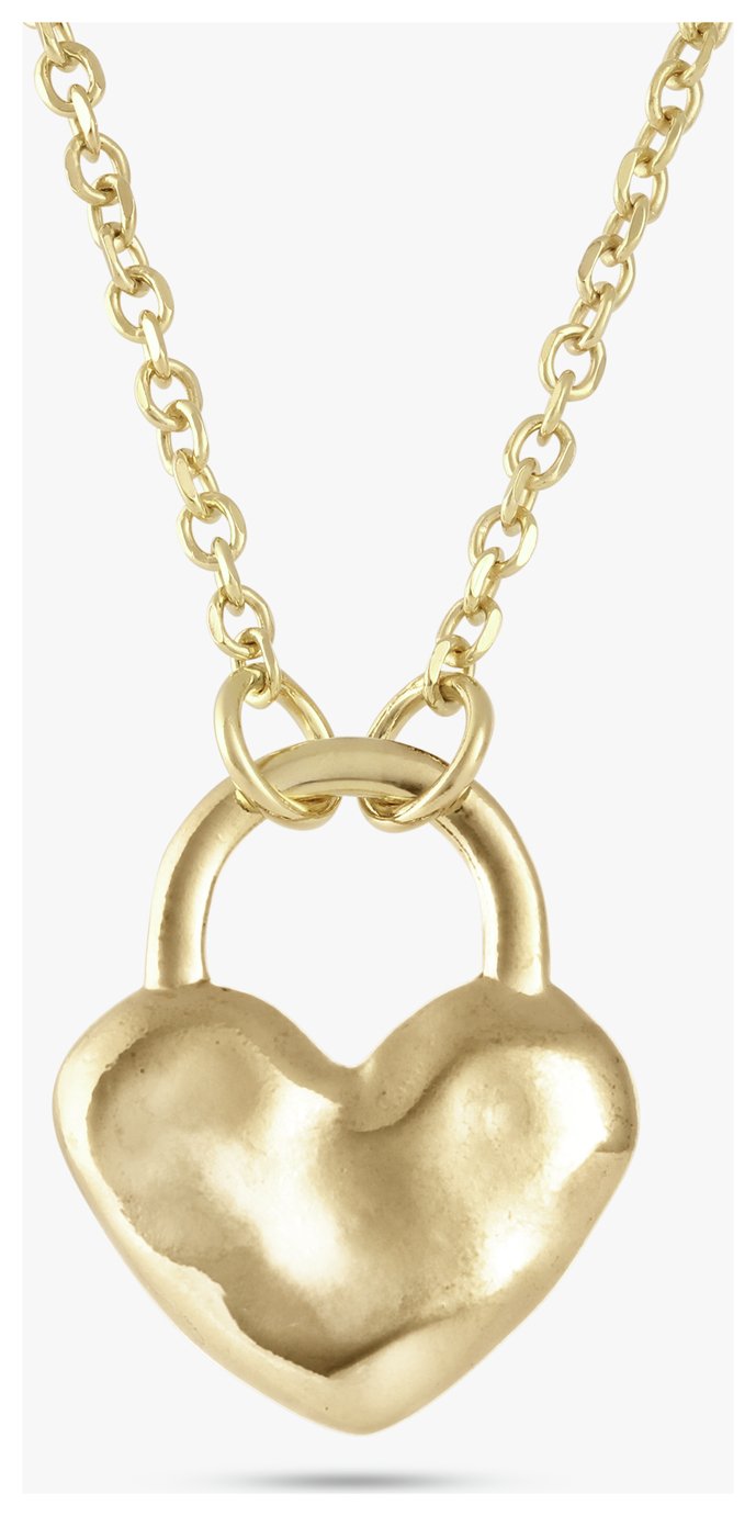 Revere 9ct Gold Plated Heart Shaped Locket Necklace