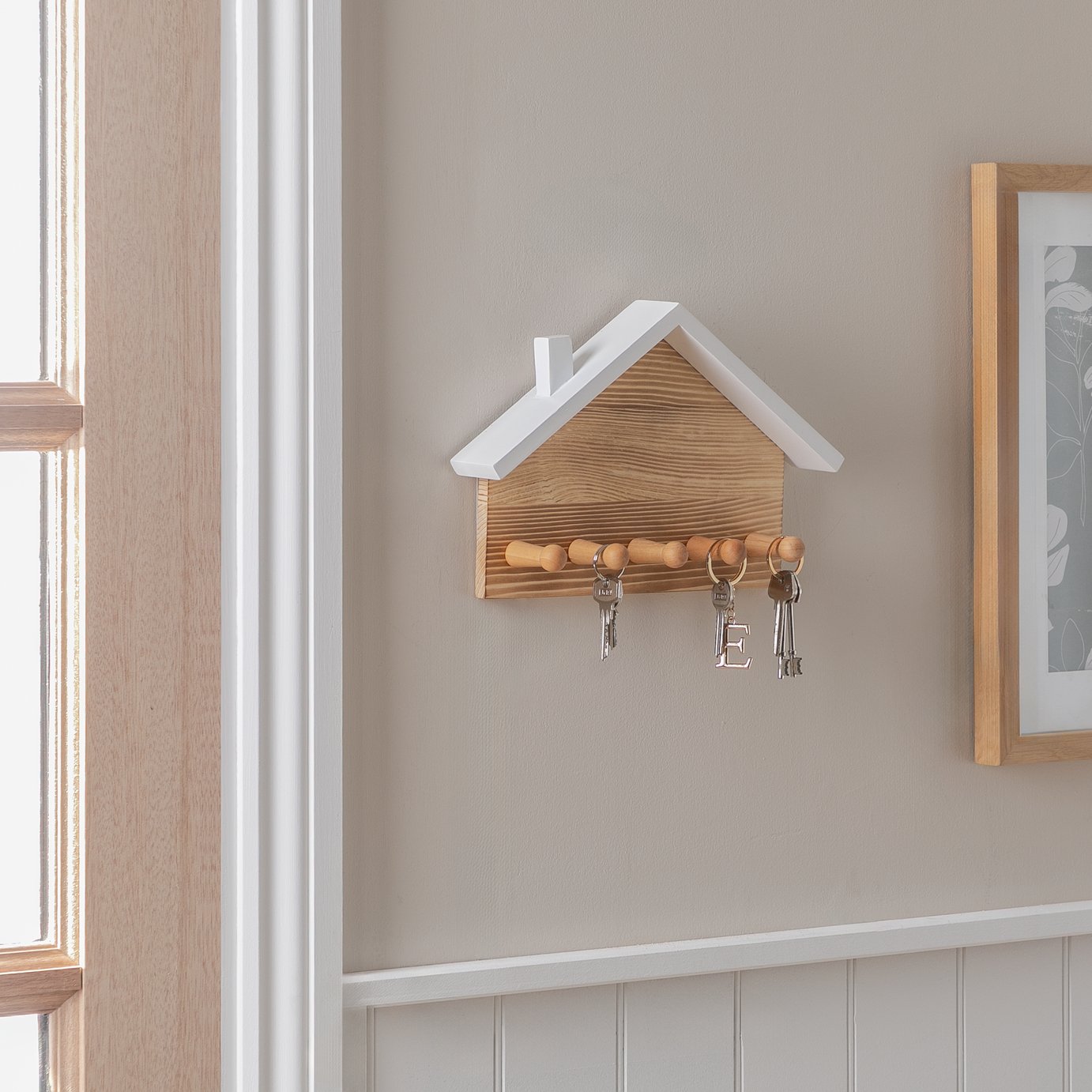 Argos Home Pack of 5 House Key Hook - Natural