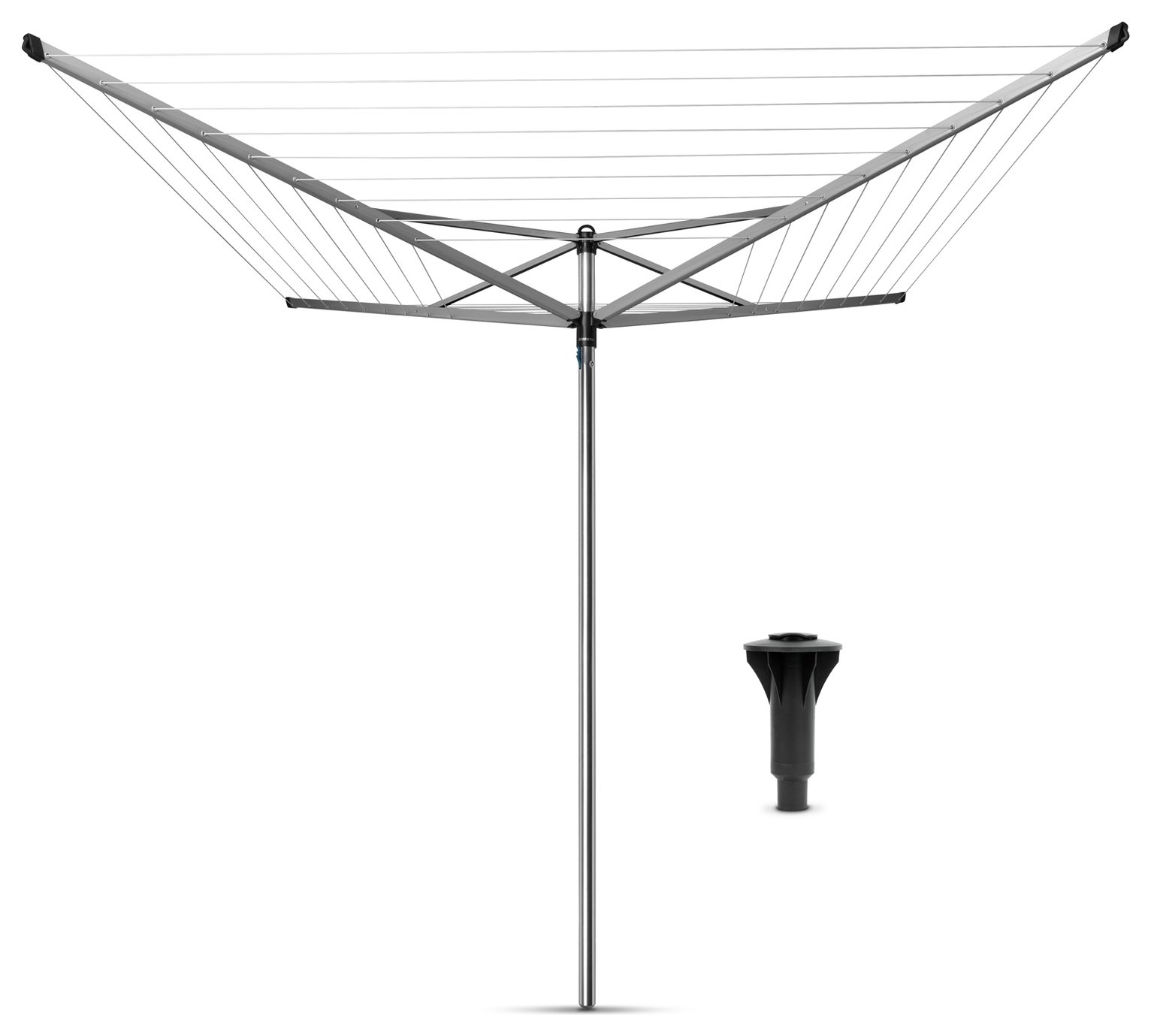 Brabantia Topspinner 50m 4 Arm Rotary Airer & Concrete Tube