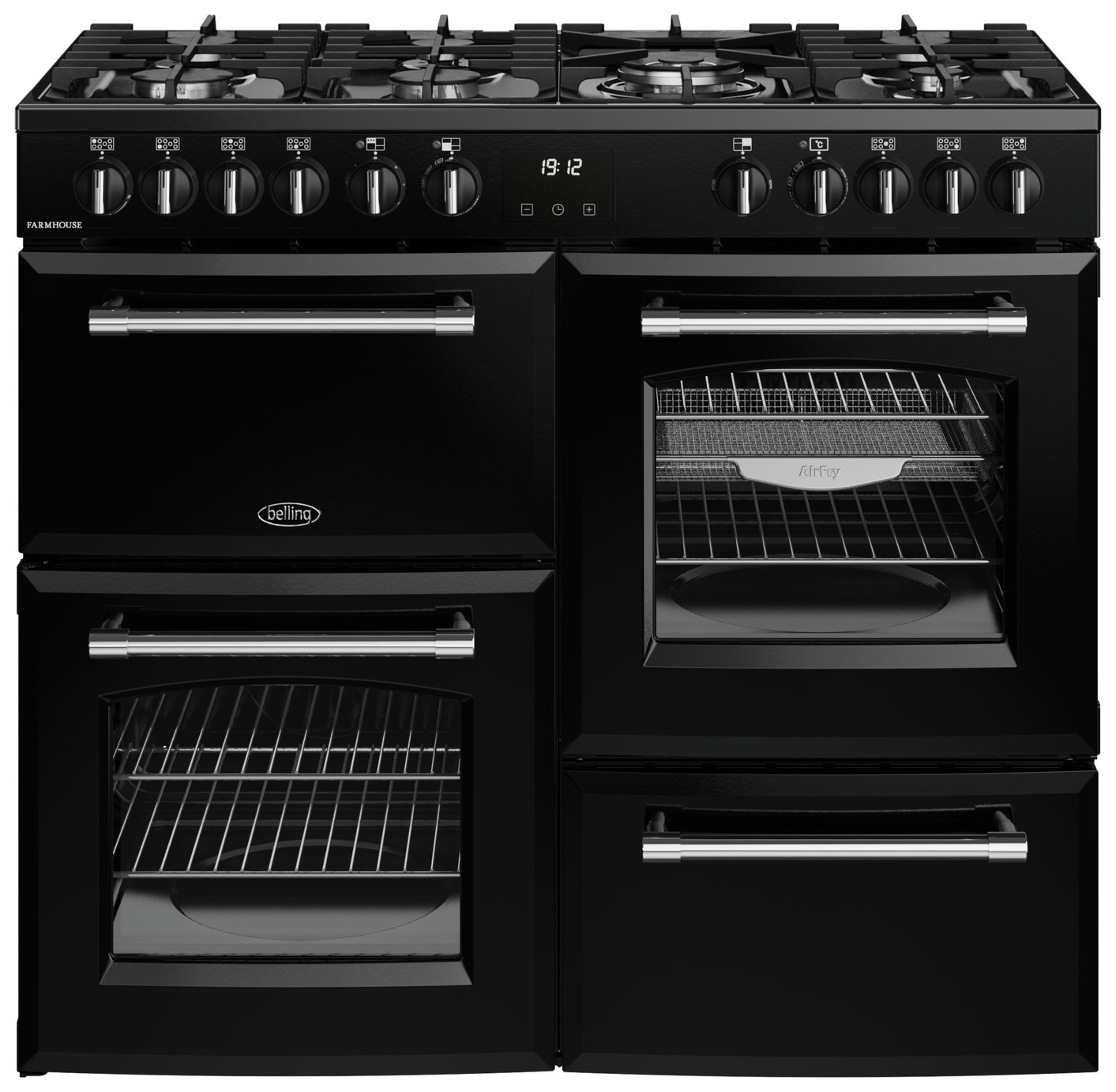 Belling 100cm Double Oven Dual Fuel Cooker - Black