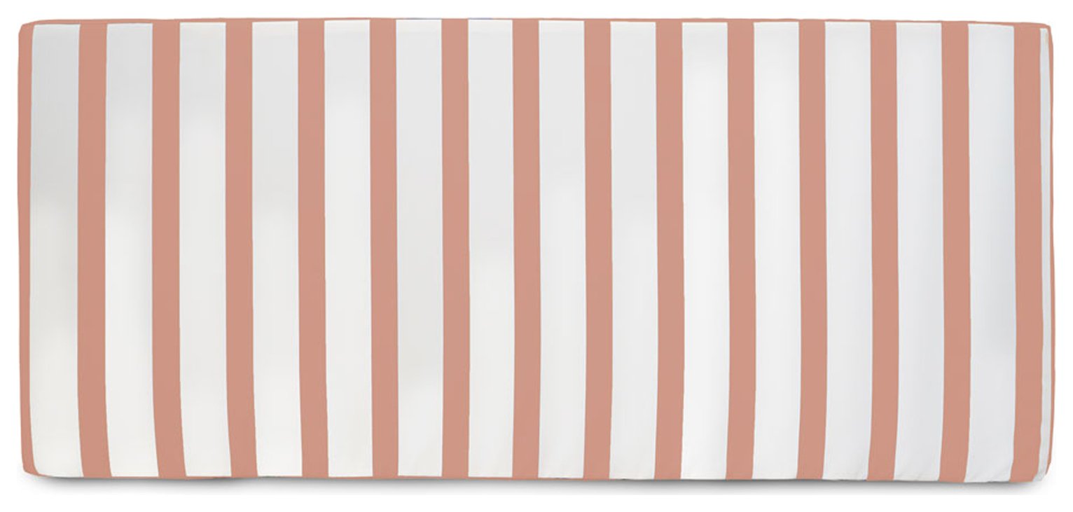 rucomfy Stripe Garden Bench Cushion - Pink & White