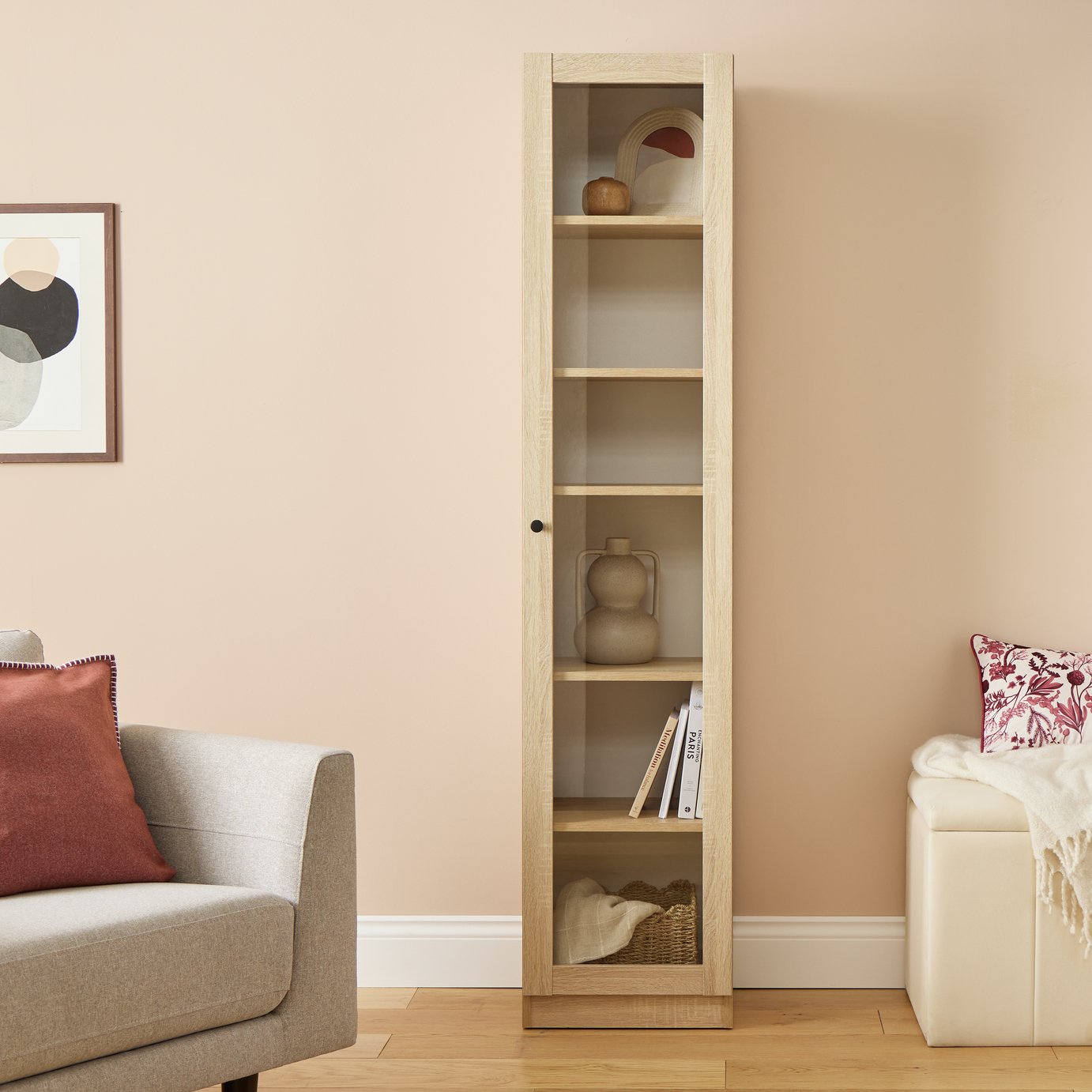Argos Home Carla 1 Door Display Cabinet