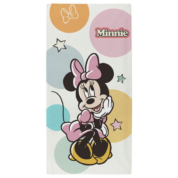 Buy Disney Minnie Mouse Beach Towel White Bath towels Argos