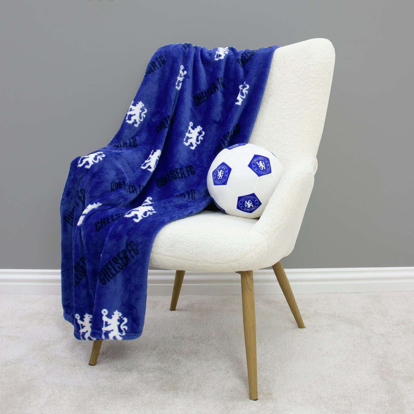 Chelsea FC Fleece Throw - Blue - 100x150cm