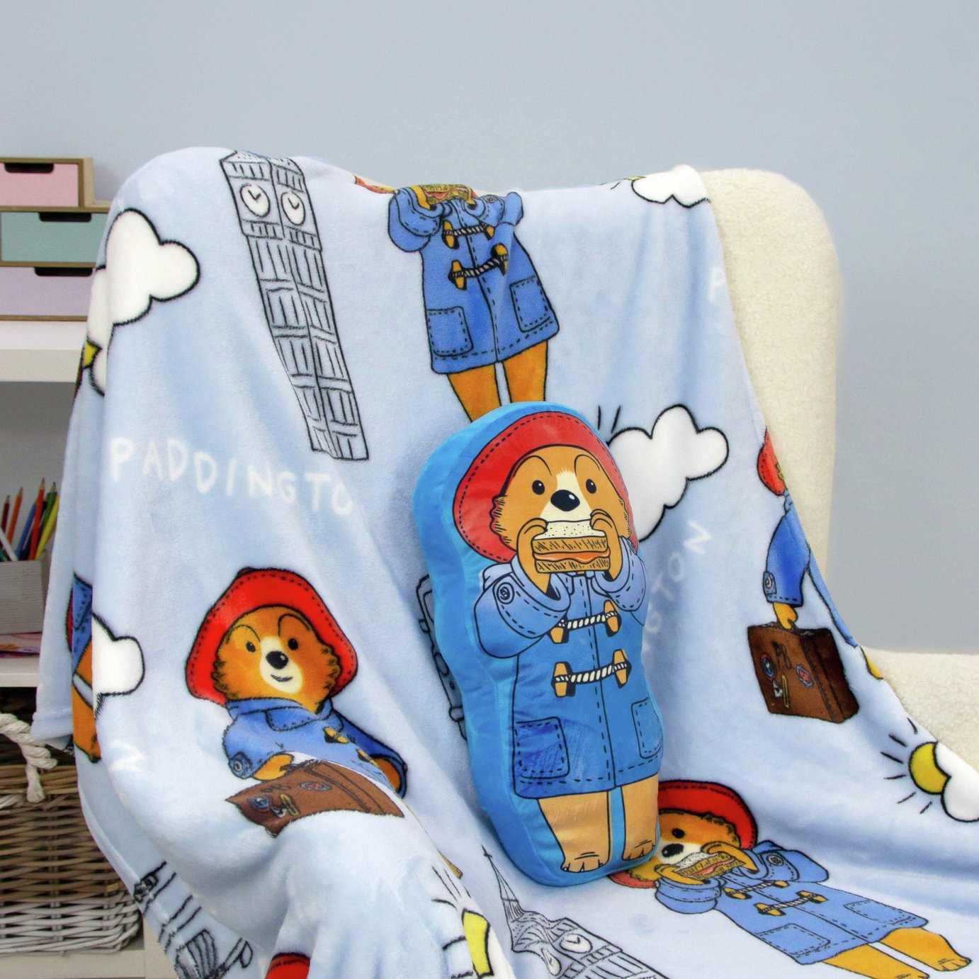 Paddington Shaped Cushion - Blue - 40x30cm