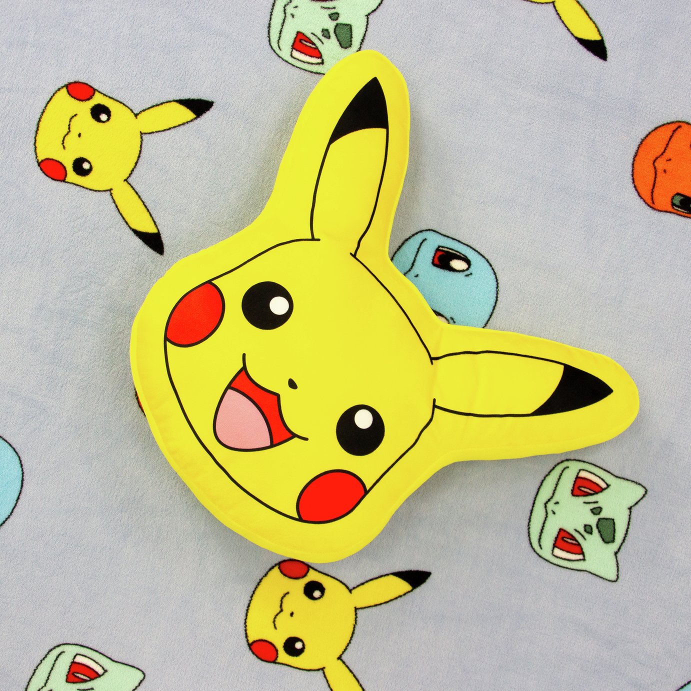 Pokémon Pikachu Shaped Cushion - Yellow - 35x35cm