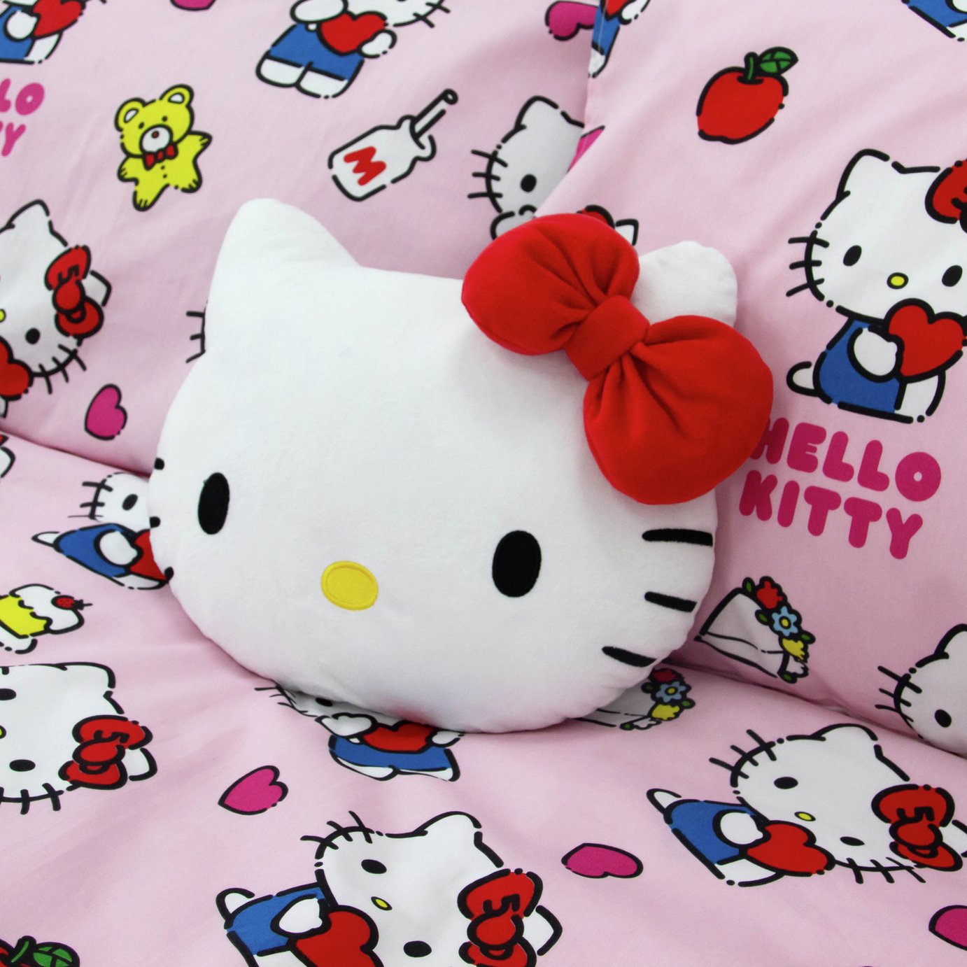 Hello Kitty Shaped Cushion - White - 35x30cm