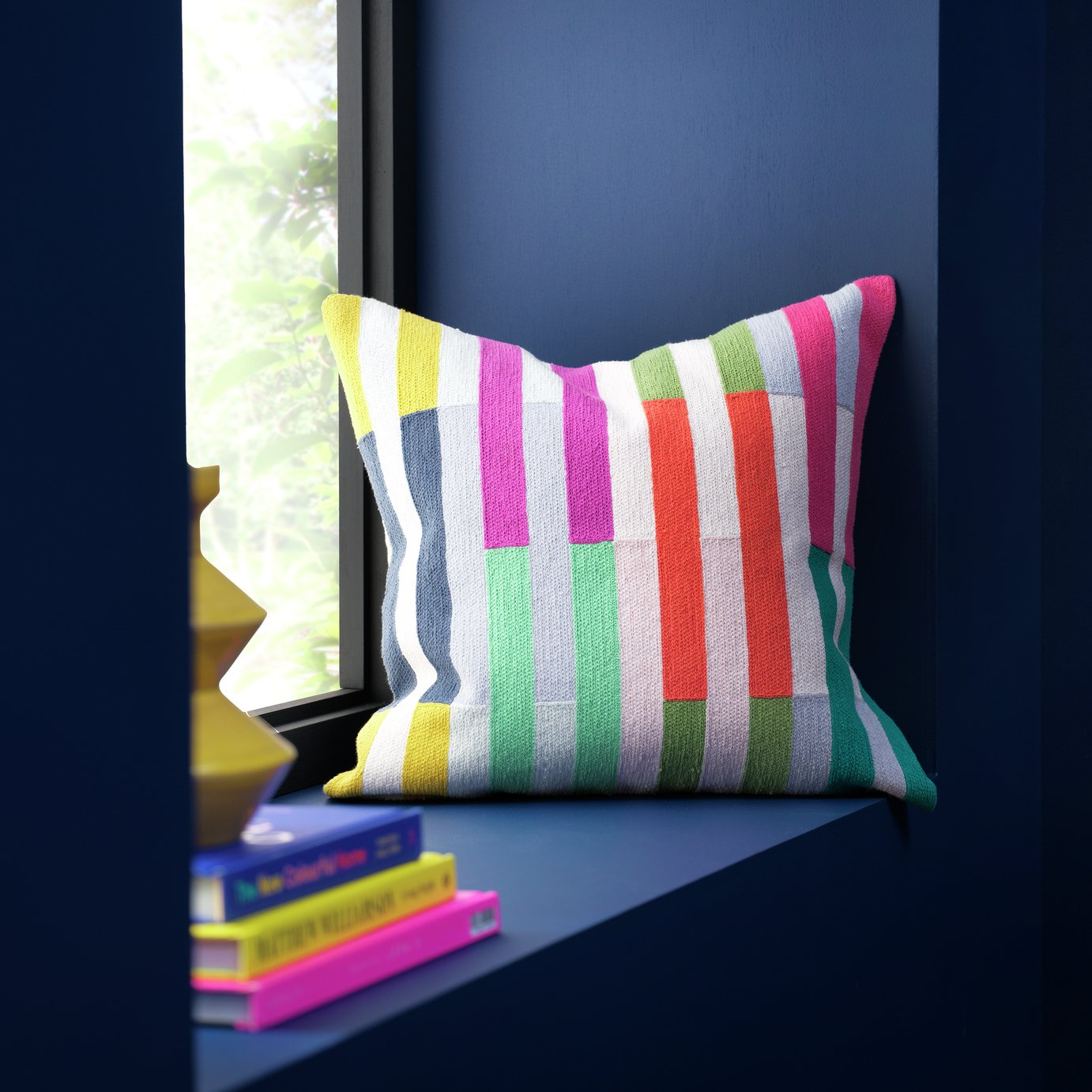 Margo Selby Janie Colour Blocked Cushion - 43x43cm