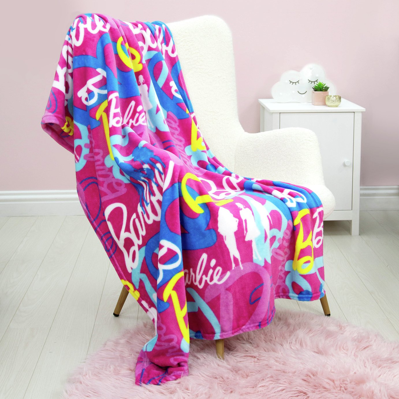 Barbie Fleece Throw - Pink - 100x150cm