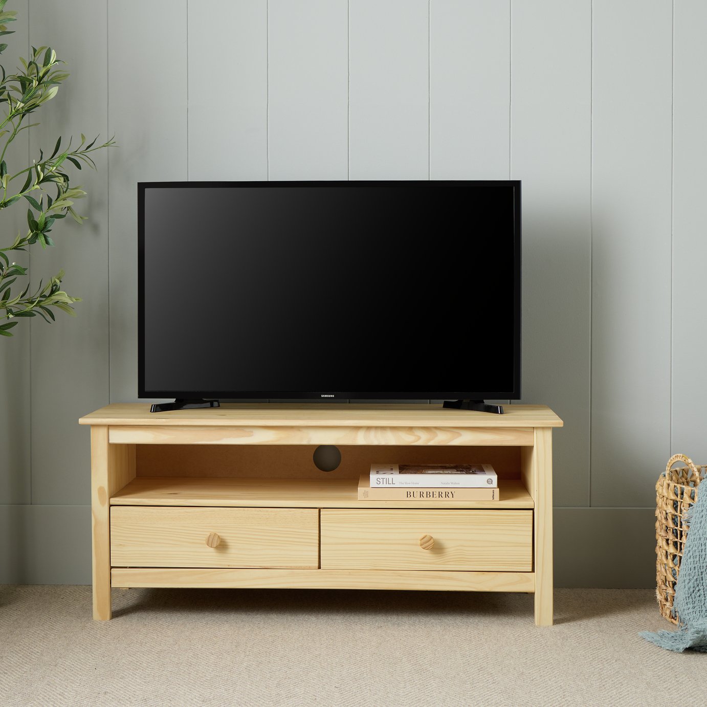 Argos Home Logan 2 Drawer TV Unit - Pine