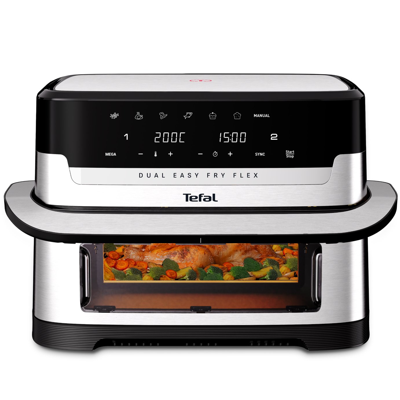 Tefal Easy Fry EY922DG1 9L FlexDrawer Dual Air Fryer– Silver