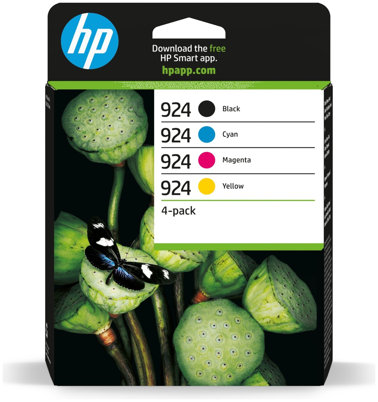 HP 924 Original Ink Cartridge Pack of 4 - Black & Colour
