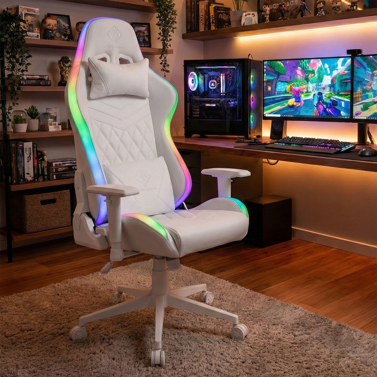 Deltaco RGB PC Gaming Chair - White