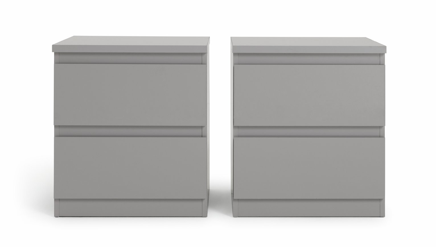 Argos Home Jenson Set of 2 Drawer Bedside Table - Grey Gloss