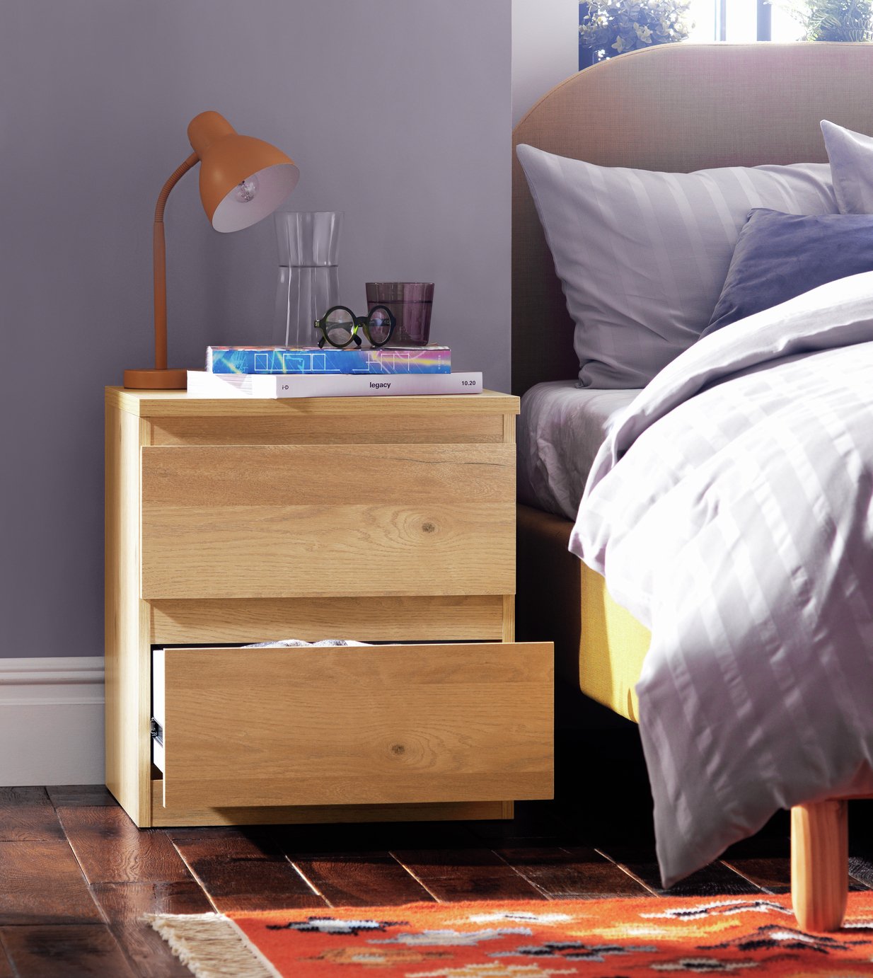 Argos Home Jenson Set of 2 Drawer Bedside Table