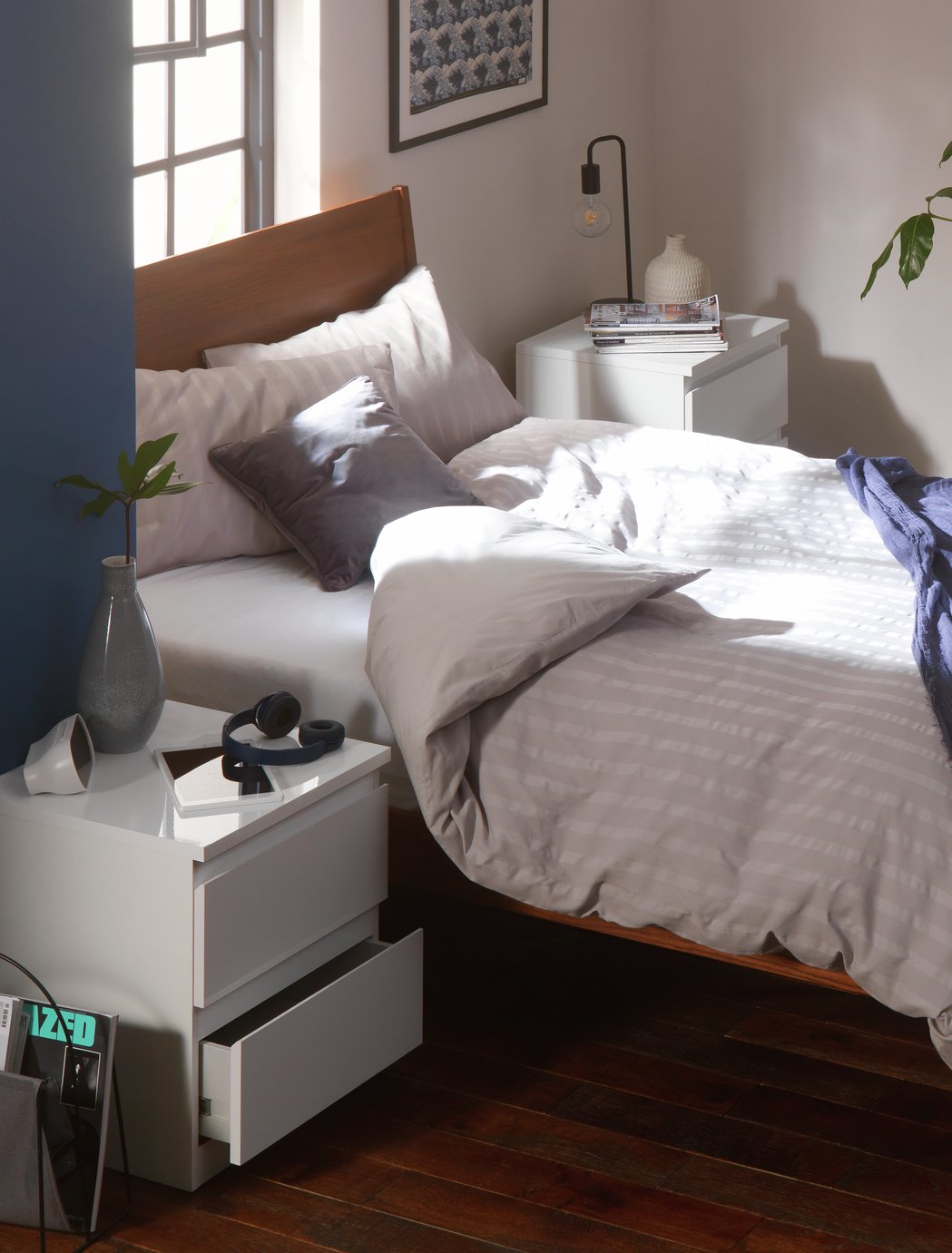 Argos Home Jenson Set of 2 Drawer Bedside Table