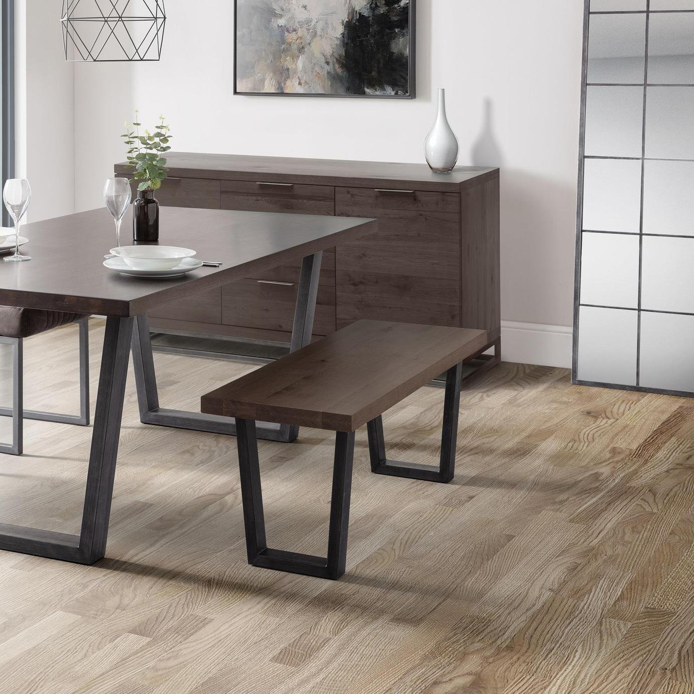 Julian Bowen Brooklyn Dining Bench - Dark Oak