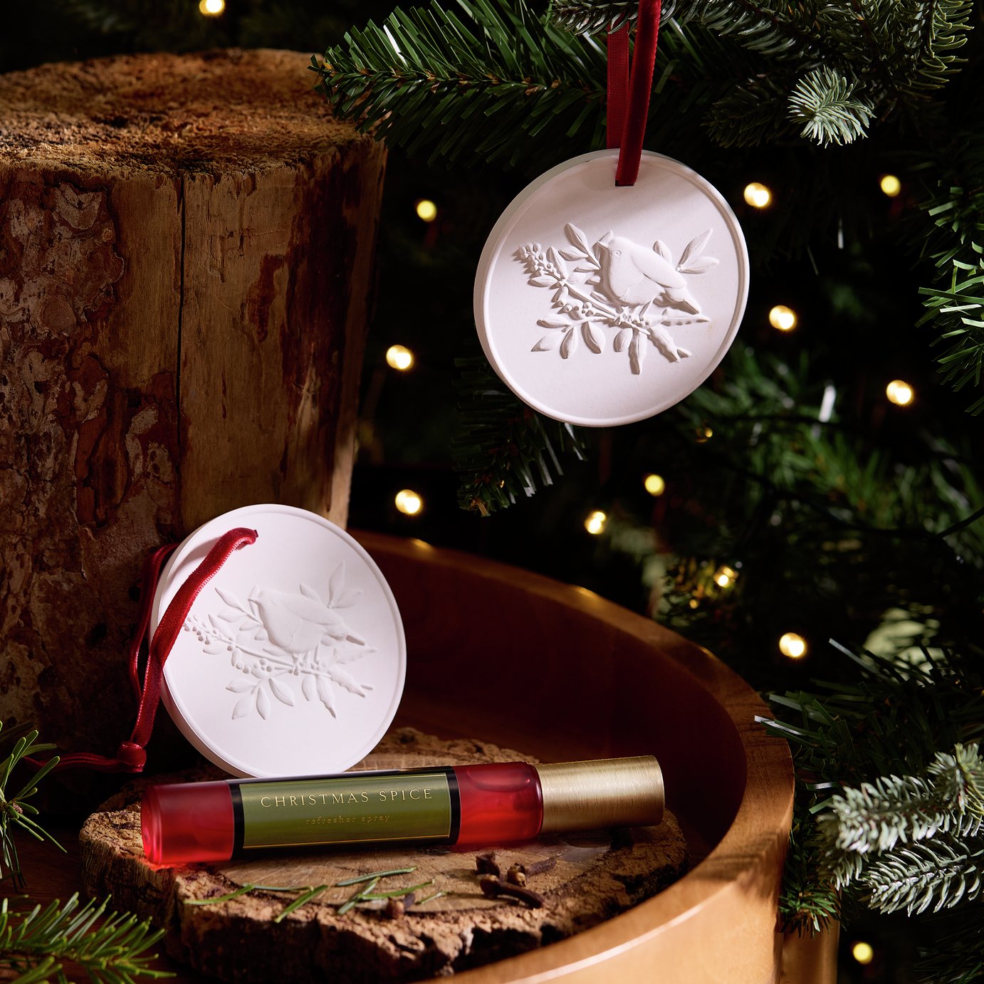 Argos Home Robin Ceramic Pomander - Christmas Spice