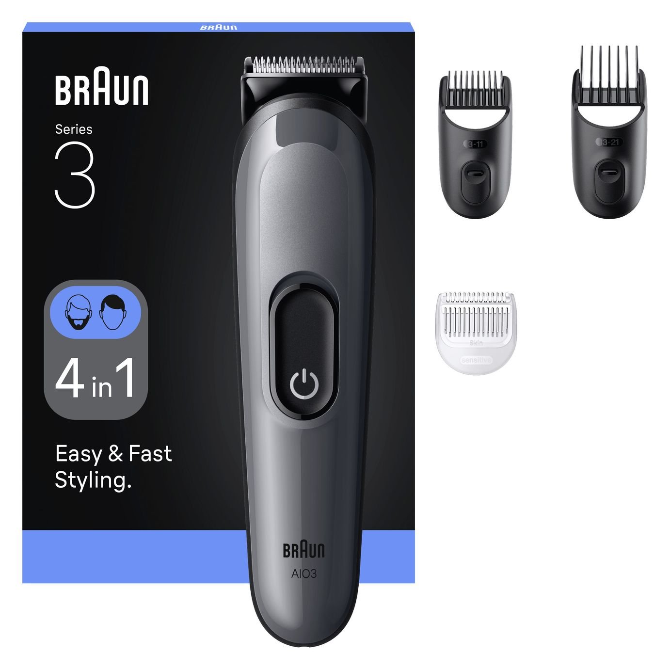 Braun AIO3500 4in1 Beard & Hair Clipper Multi-Grooming Kit
