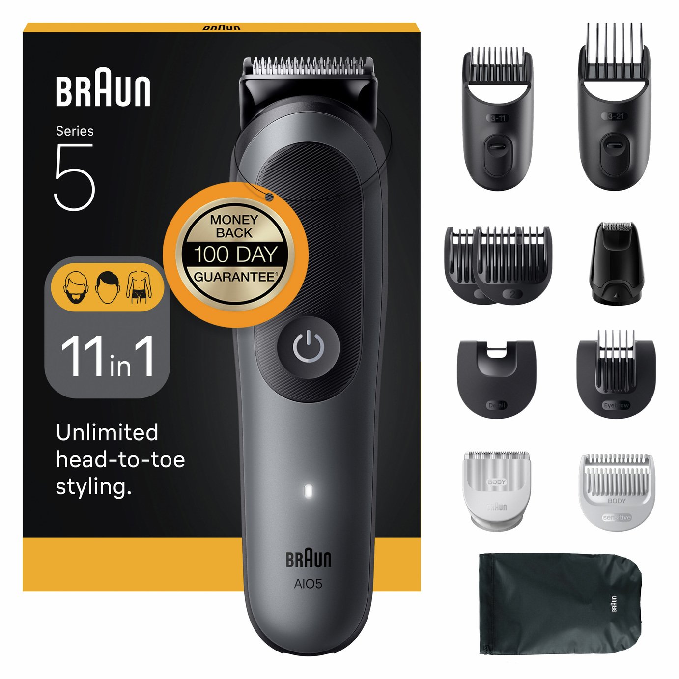 Braun AIO5560 11in1 Beard & Hair Clipper Multi-Grooming Kit