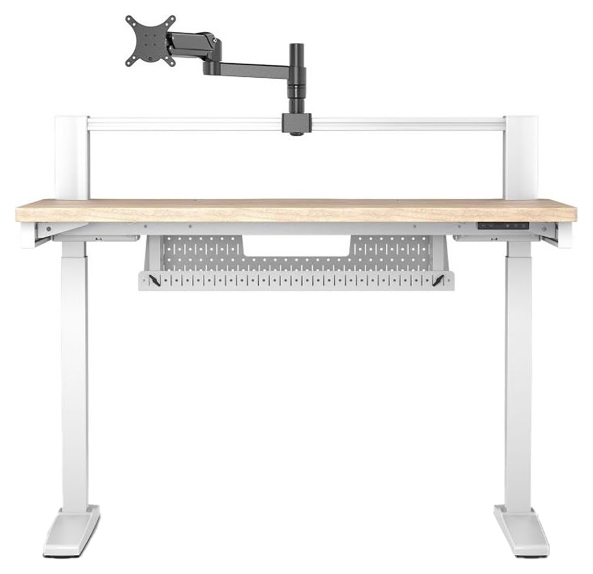 Corsair Platform 4 Elevated Desk - White Light Wood