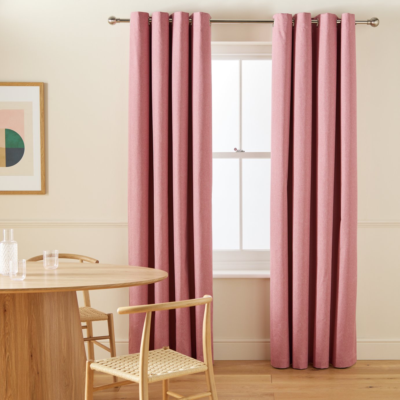 Habitat Blackout Eyelet Curtains - Dusty Rose - 168x229cm