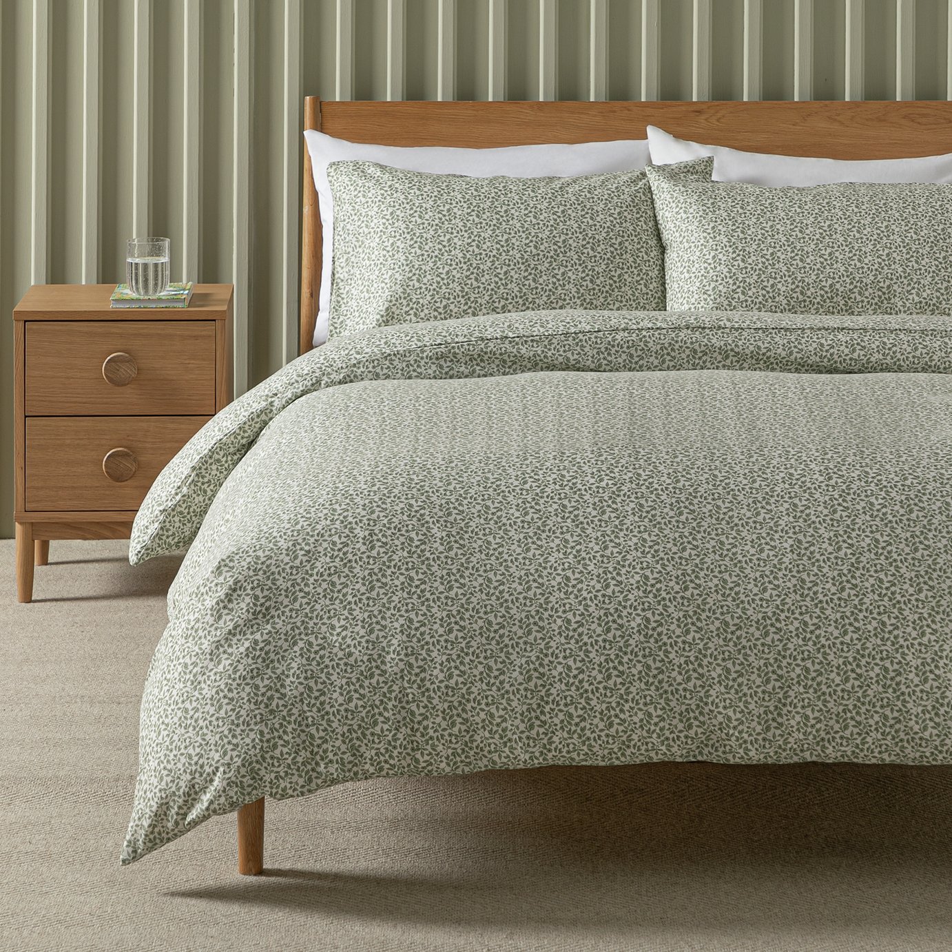Argos Home Floral Print Soft Green Bedding Set