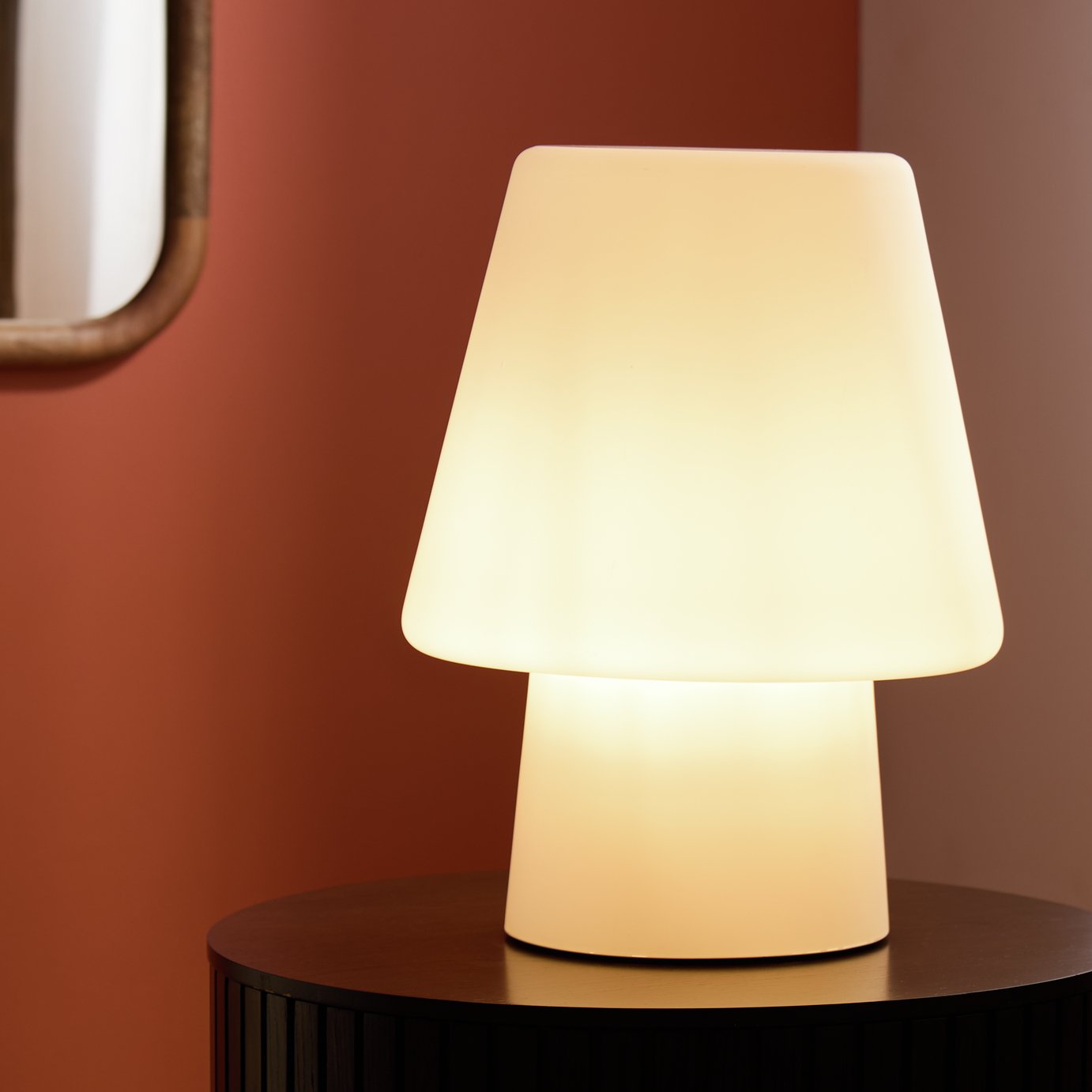 Habitat Flore Glass XL Table Lamp - White