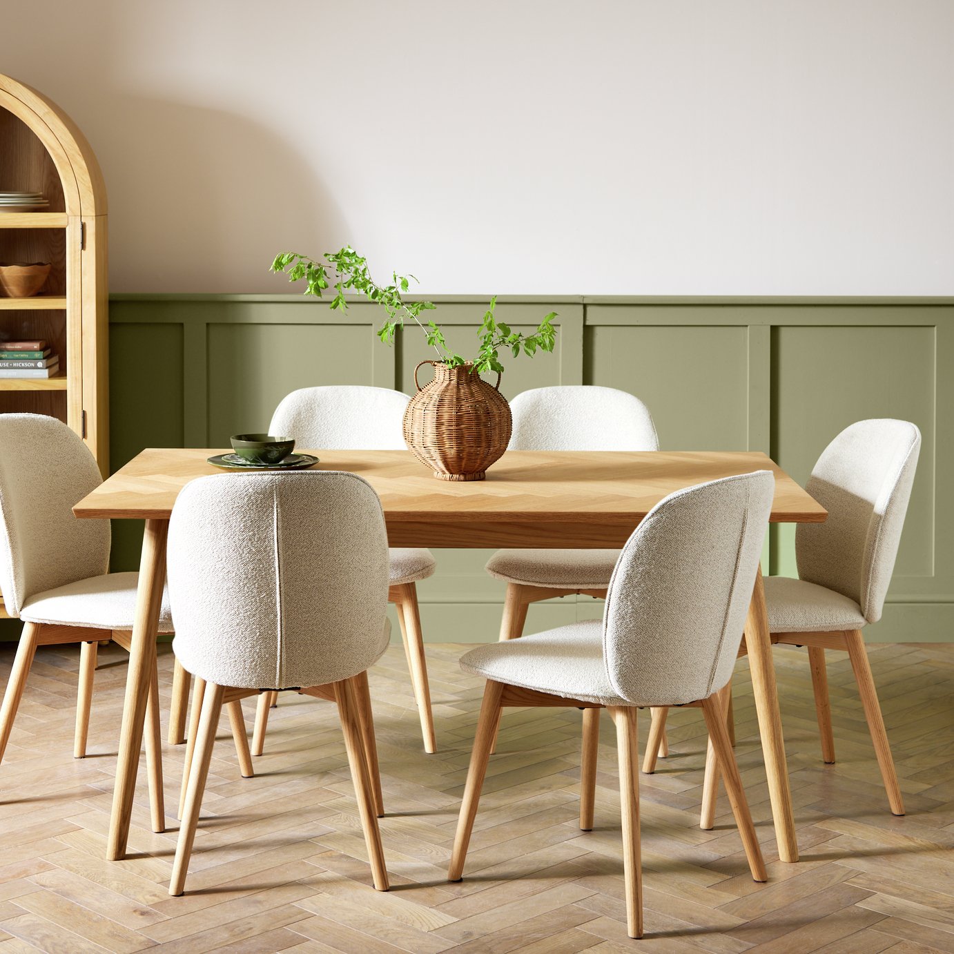 Habitat Dorney Oak Dining Table & 6 Natural Chairs