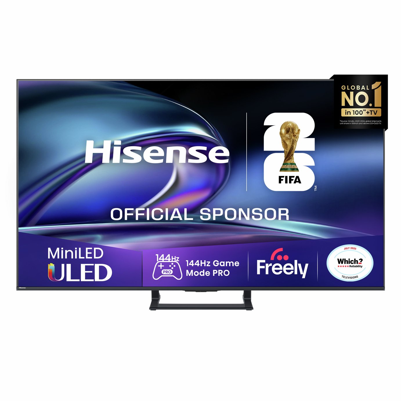 Hisense 55 Inch 55E78QTUK PRO Smart 4KUHD HDR QLED Freely TV