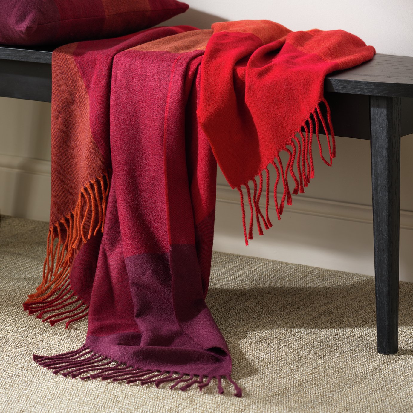 Argos Home Herringbone Throw - Red - 125x150cm