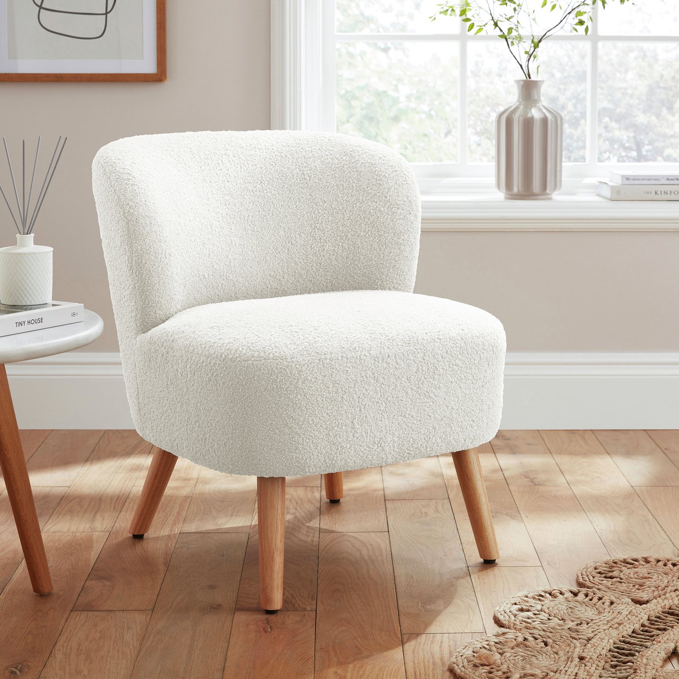  GFW Evie Boucle Teddy Accent Chair- Cream