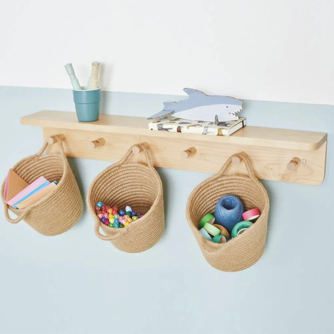 Great Little Trading Company Peg Rail Shelf with Hooks