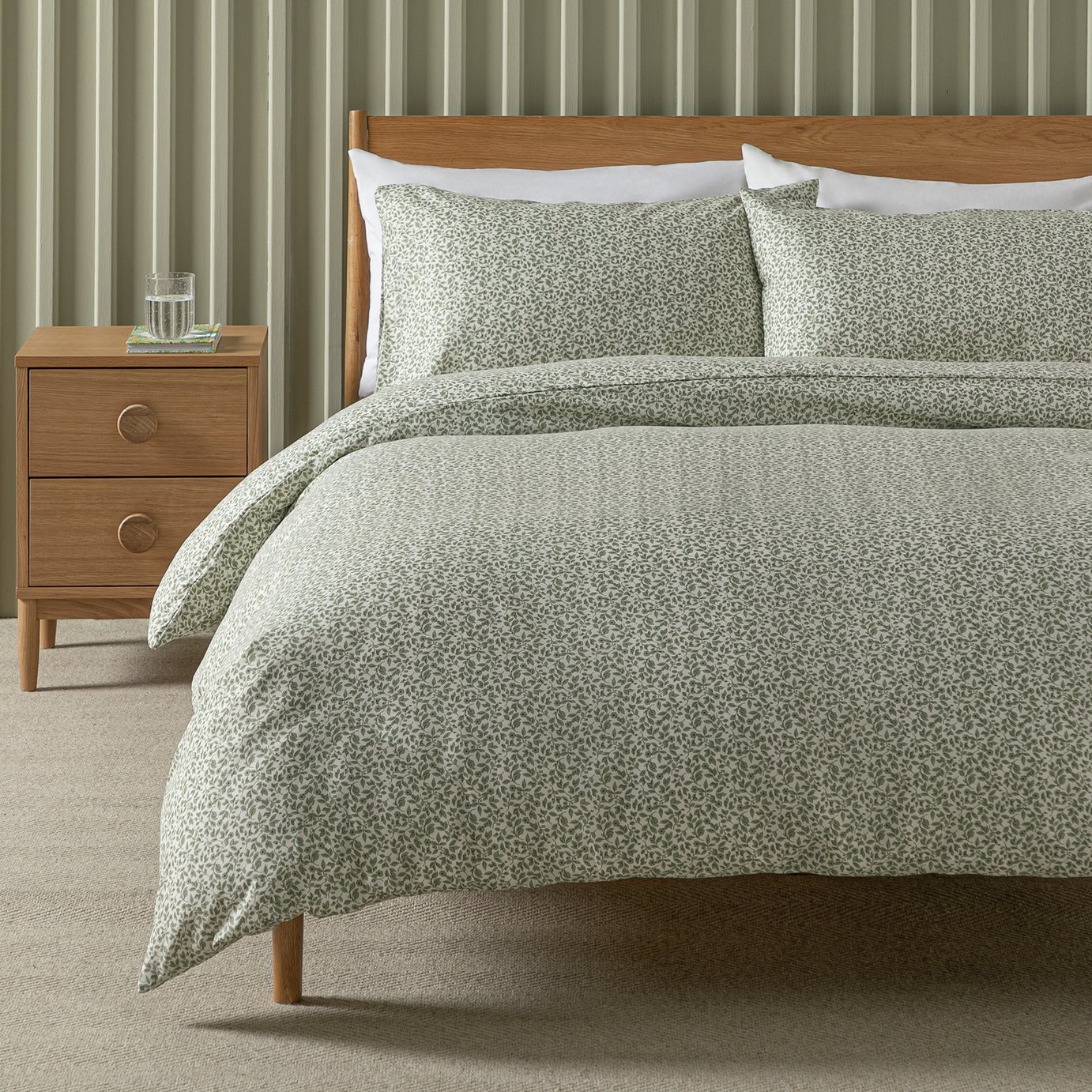 Argos Home Floral Print Soft Green Bedding Set