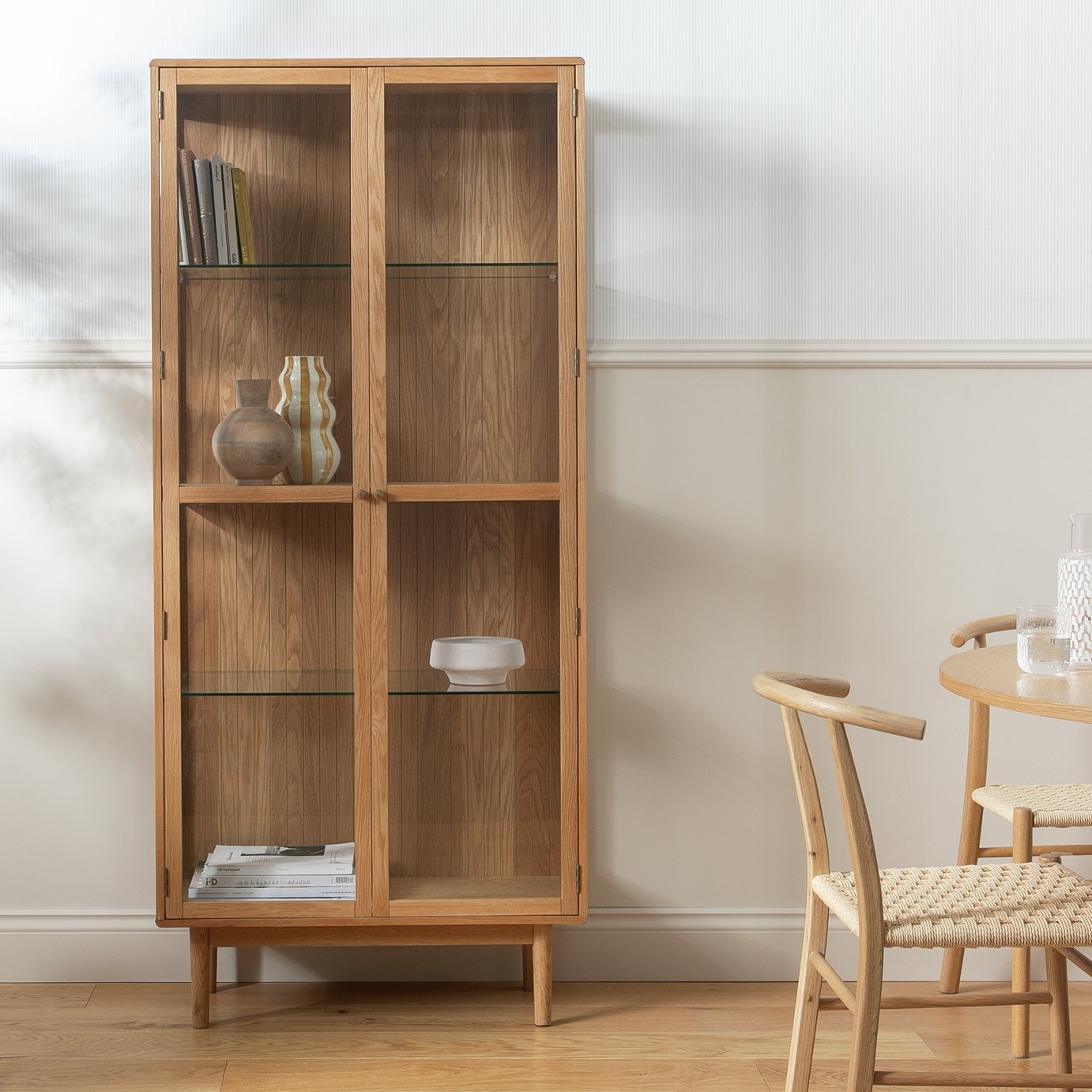 Habitat Crishel Display Cabinet - Oak