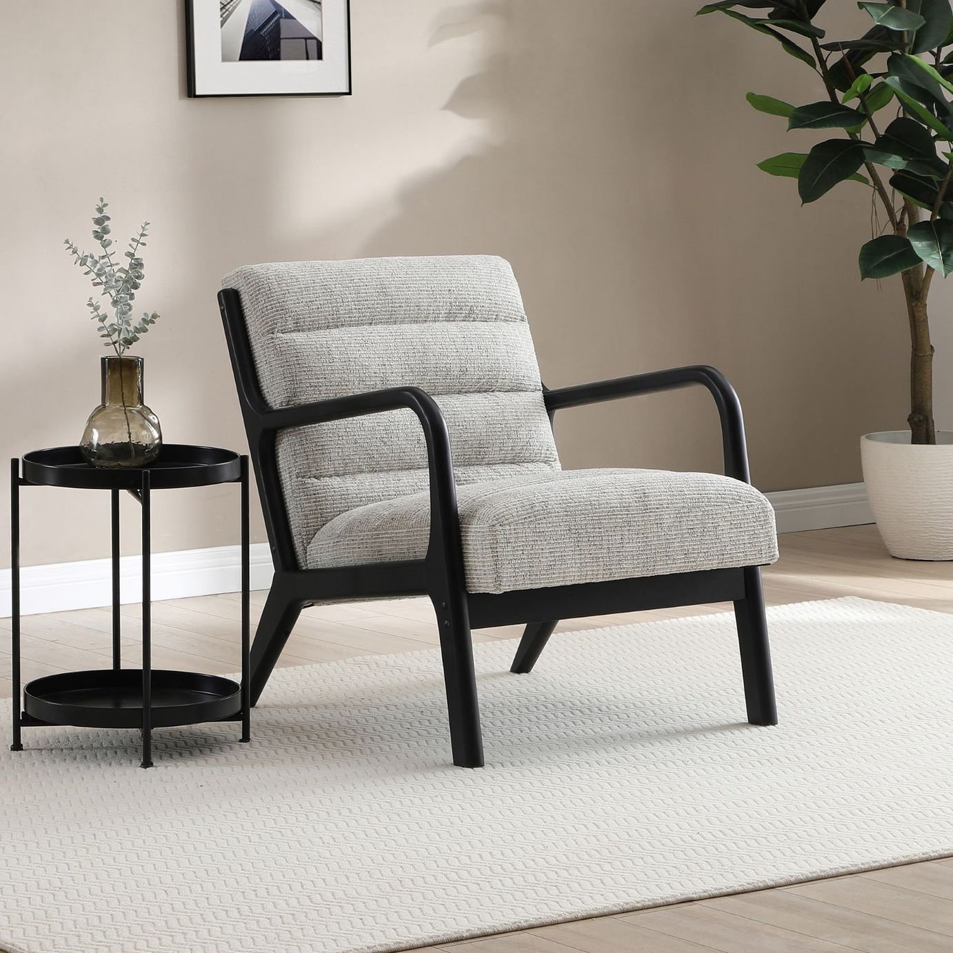 Kyoto Leah Cord Accent Chair - Natural