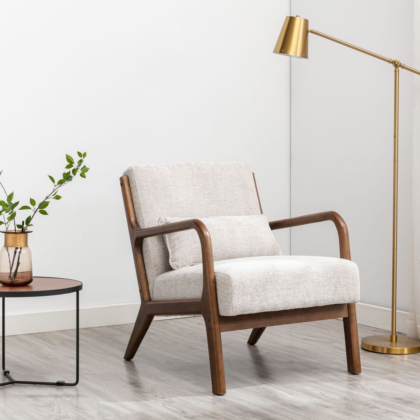 Kyoto Leah Fabric Accent Chair - Natural