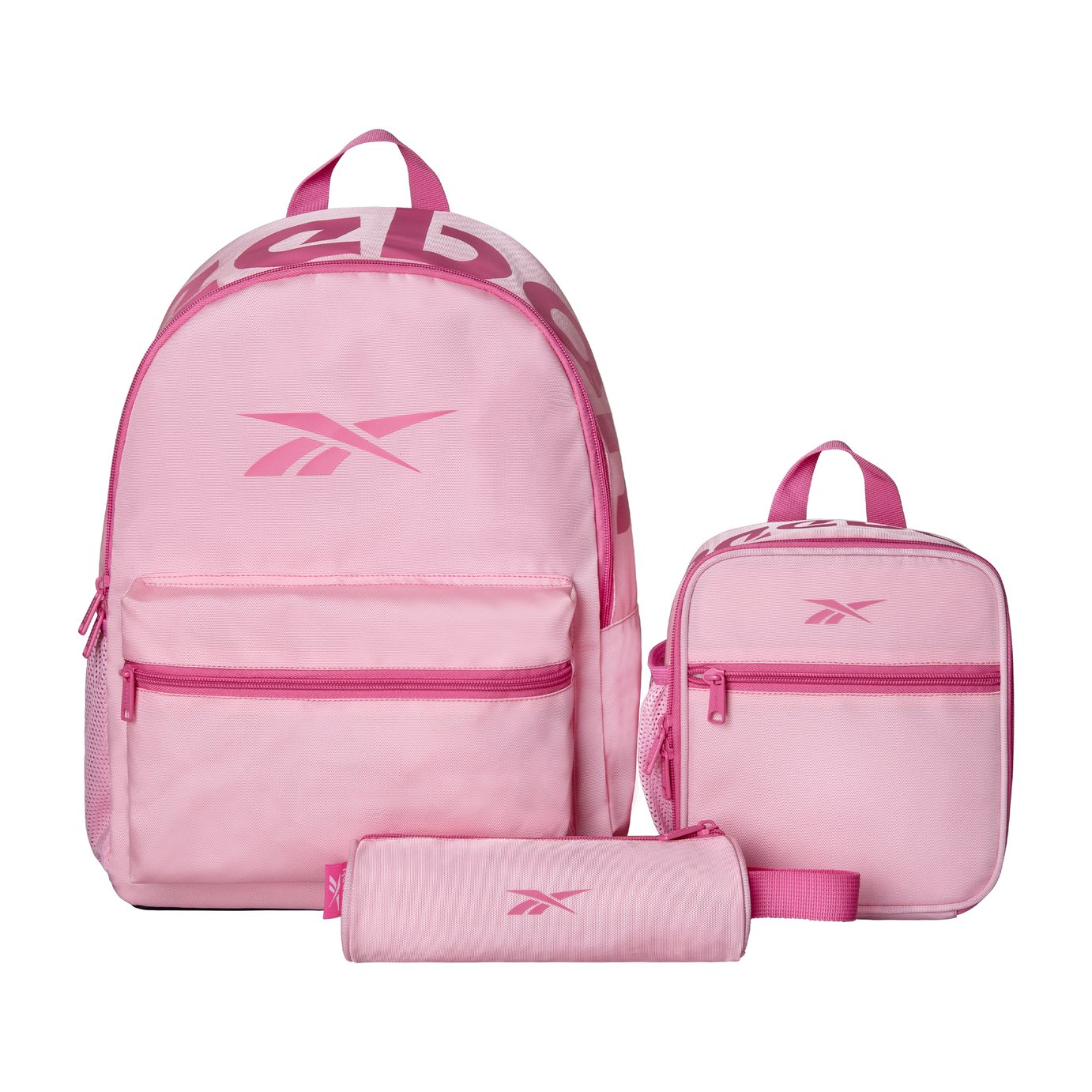 Reebok 20L Backpack with Lunch Bag and Pencil Case - Pink