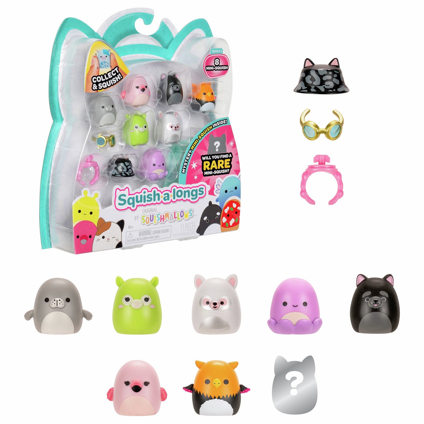 Squish-a-longs Style 3 Squishmallow Collectibles - Pack Of 8
