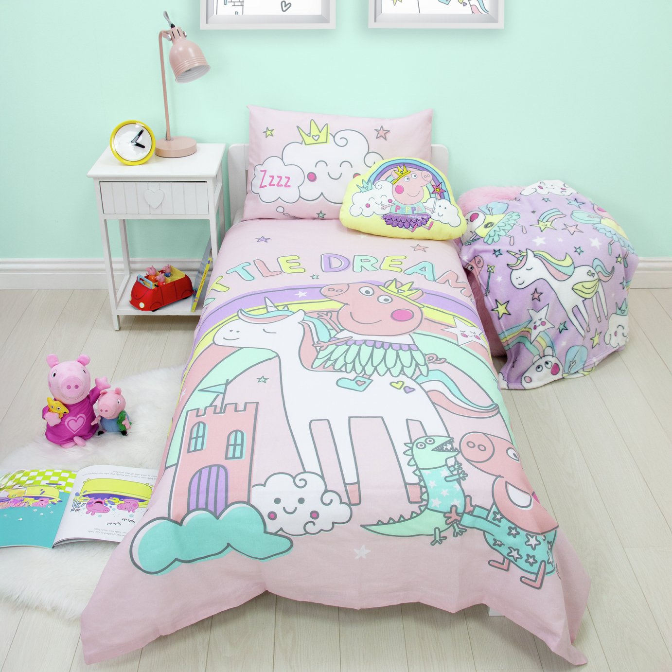 Peppa Pig Bedtime Panel Pink Kids Bedding Set