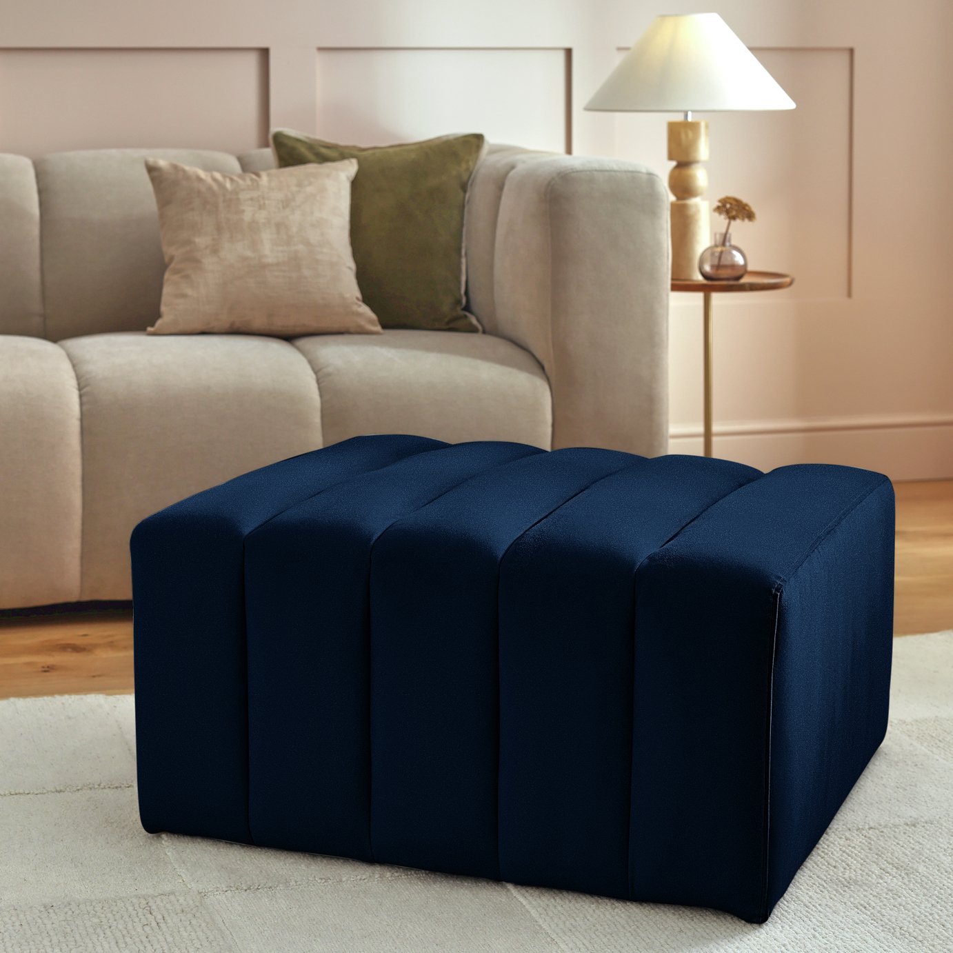 Argos Home Letti Velvet Footstool