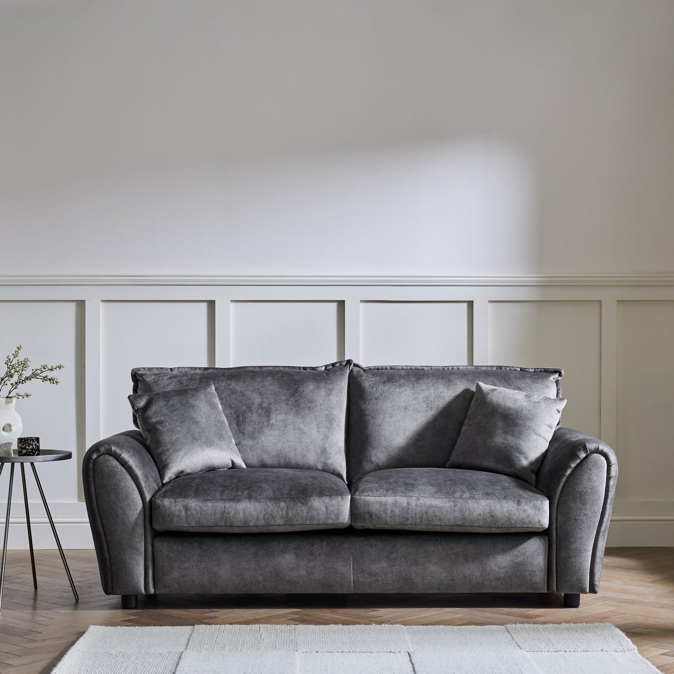 Argos Home Rosie Fabric 3 Seater Sofa - Grey